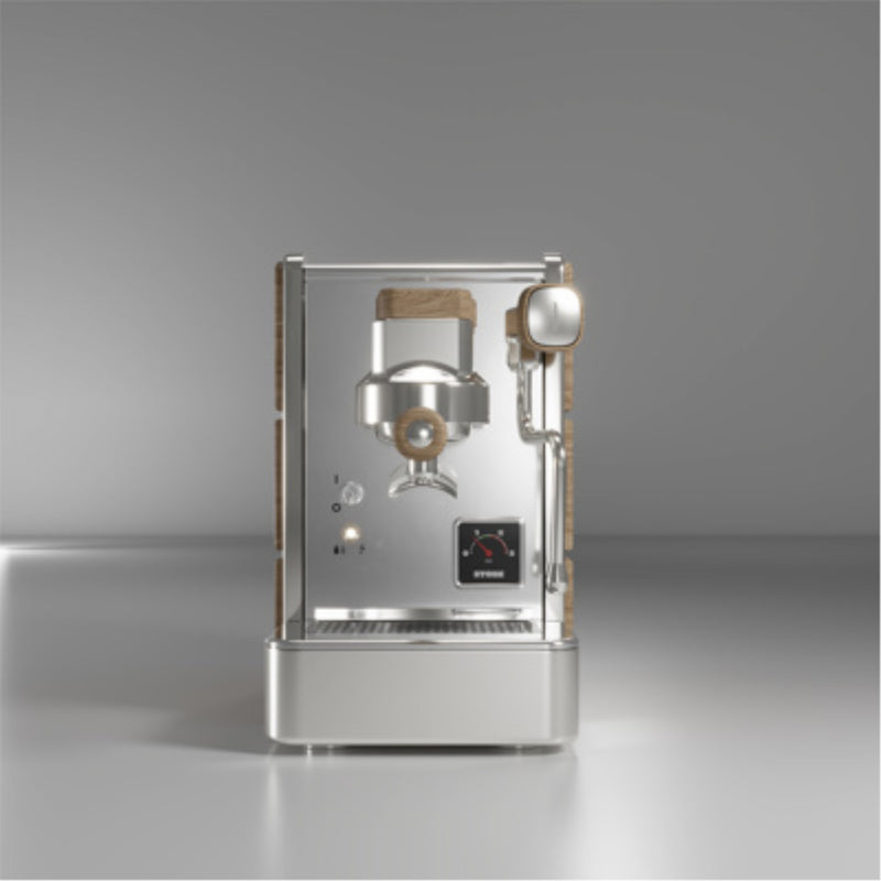 Stone Mine Premium espressomaskin - krom/trä