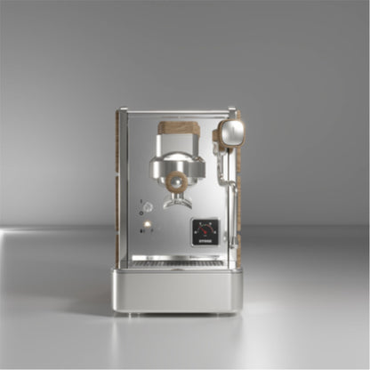 Stone Mine Premium espressomaskin - krom/trä