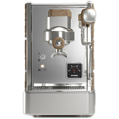 Stone Mine Premium espressomaskin - krom/trä
