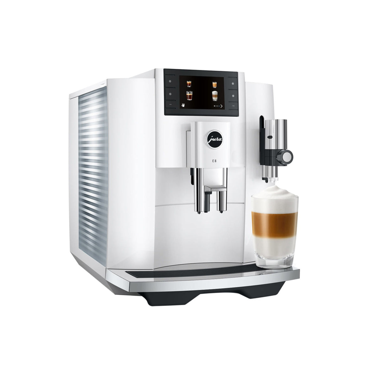 Jura E8 kaffemaskin - piano vit (EC)