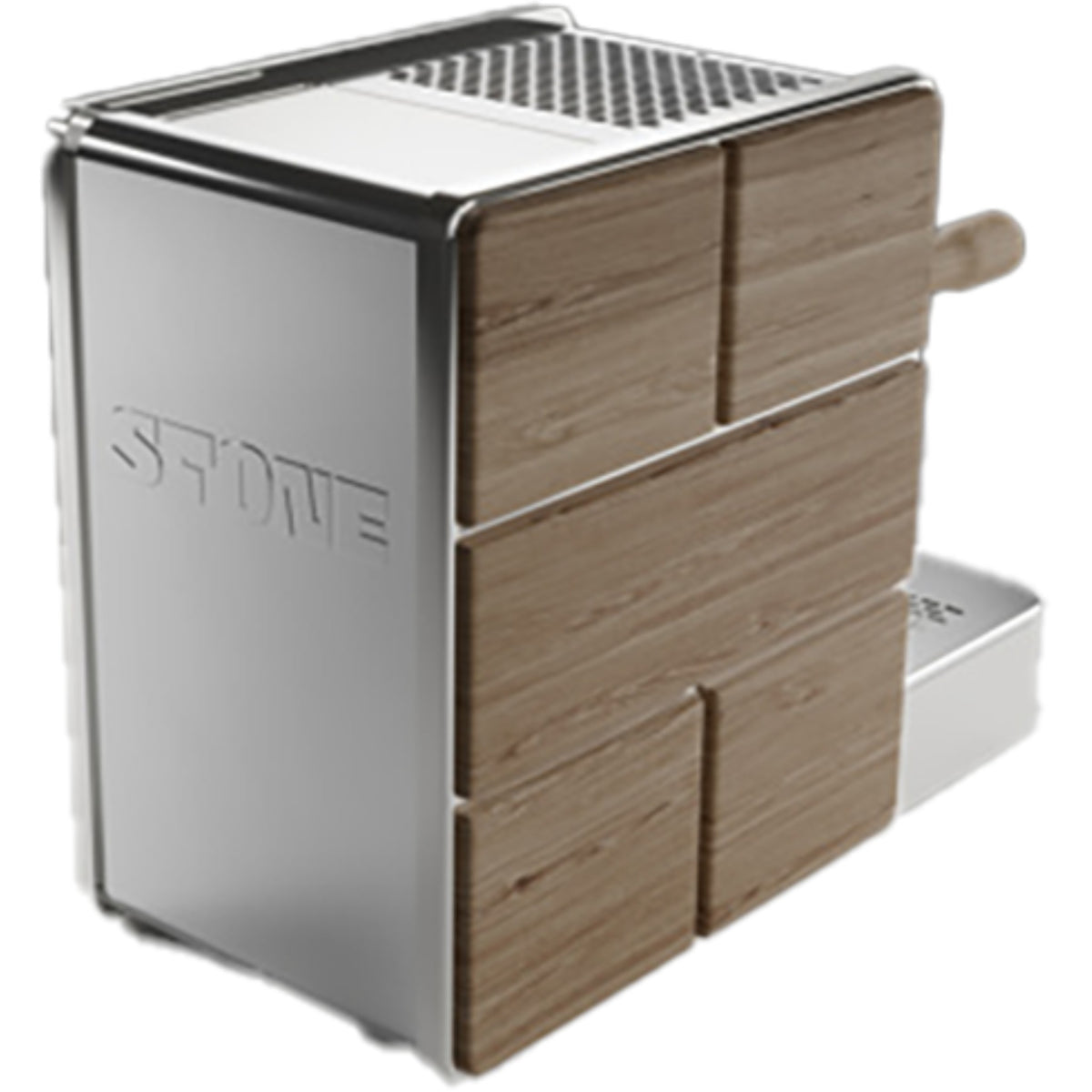 Stone Mine Premium espressomaskin - krom/trä