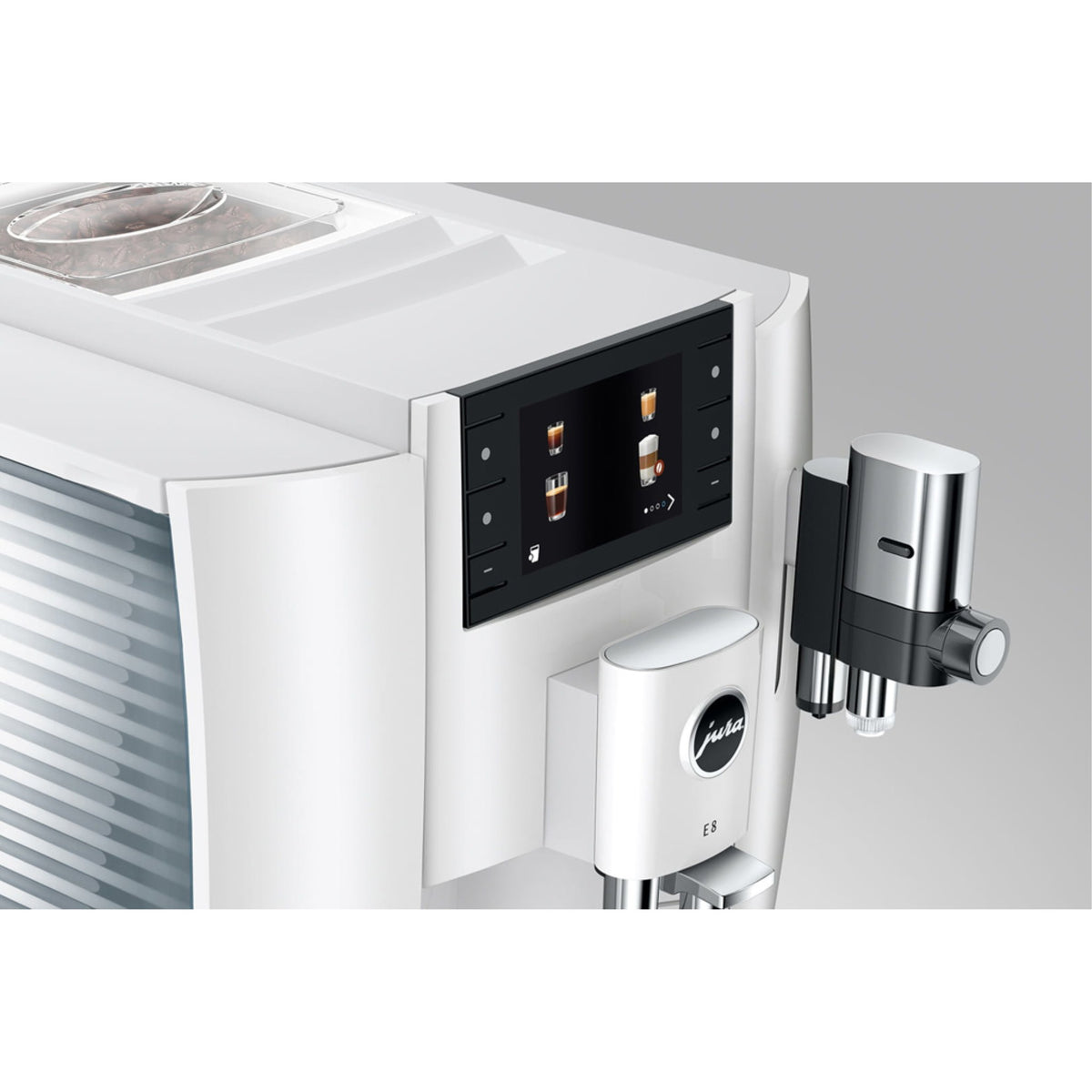 Jura E8 kaffemaskin - piano vit (EC)