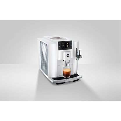 Jura E8 kaffemaskin - piano vit (EC)